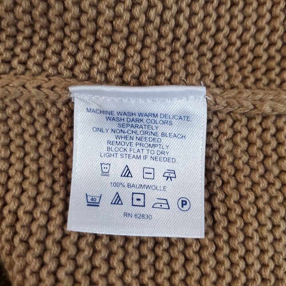 Lands End Womens Thick Knit Button Cardigan Sweater Size 2X Tan Neutral Cotton - Picture 8 of 10